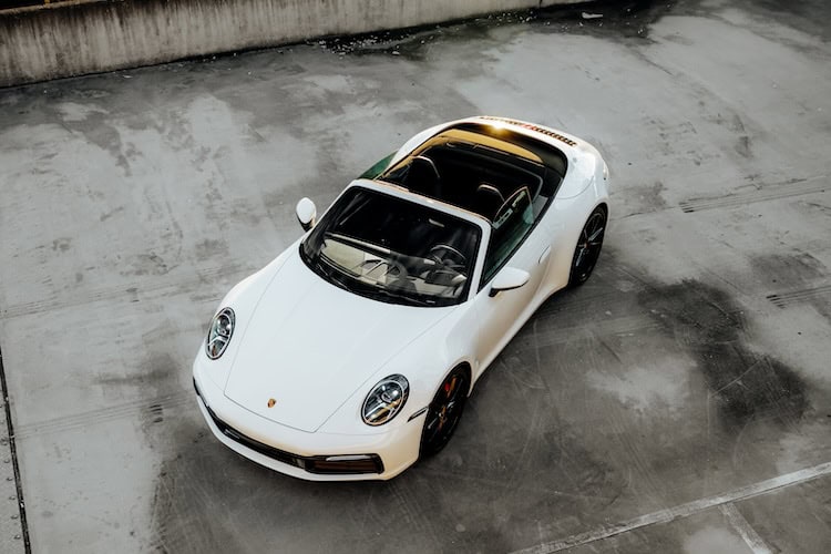 Top view Porsche 911 Carrera S Cabrio in Zürich