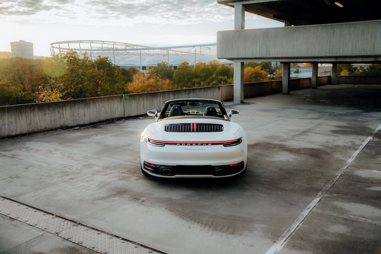 Back view Porsche 911 Carrera S Cabrio in Zürich