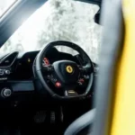 steering wheel view of the Ferrari 488 GTB in zurich