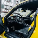 steering wheel view of the porsche 911 GT3 in Zurich