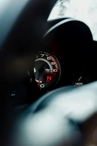 speedometer view of the Ferrari 488 GTB in zurich