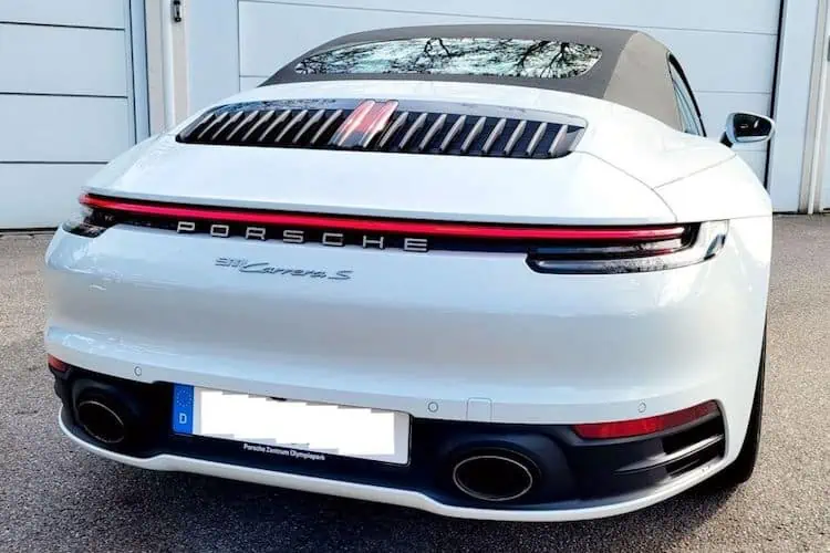 rear view of the Porsche Carrera S Cabrio in Zurich