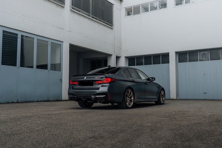 Back View of a BMW M5 CS in Zurich