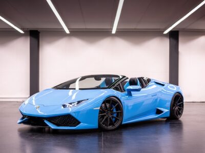 Front View of a Lamborghini Huracan Spyder in Zurich