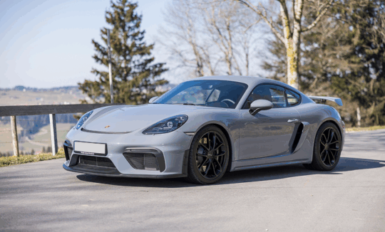 Rent a Porsche Cayman GT4 on Lake Constance